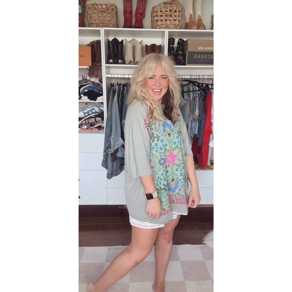 Natural Life Floral oversized tee OSFM